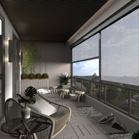 UVtex UV2 Outdoor Shade Fabric – 3 Openness Levels (1%/3%/5%) for Custom Light Control – Lightweight, UV‑Block, Waterproof – Ideal for Patios, Balconies &amp; Roller Blinds