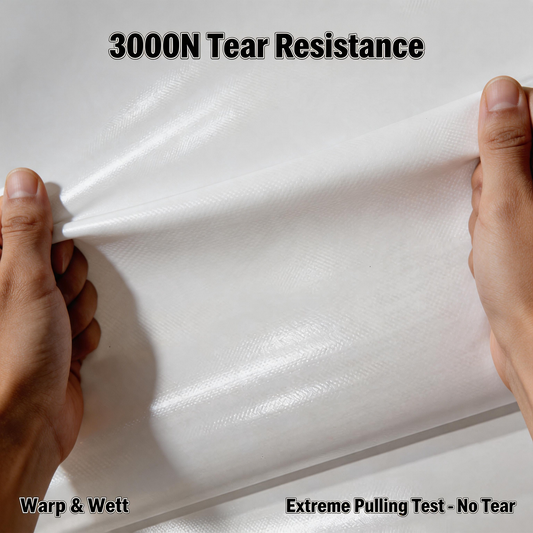 Superior Tent Membrane Fabric Roll – 850G 3000N Heavy Duty PVC Coated Canvas – B1 Flame Retardant, UV & Waterproof, Self-Cleaning – 50M/100M Bulk Roll for Commercial Awnings, Truck Curtains & Event Tents